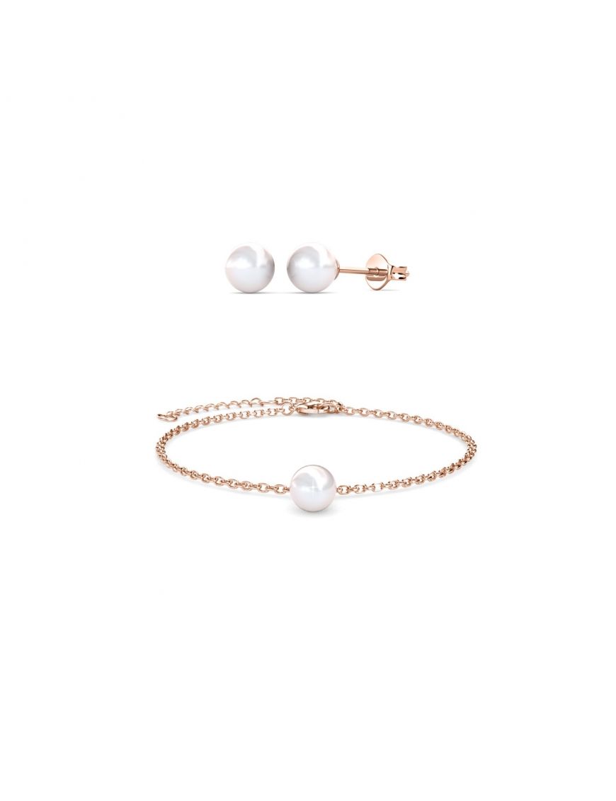 Perlenset Roségold Schmuck