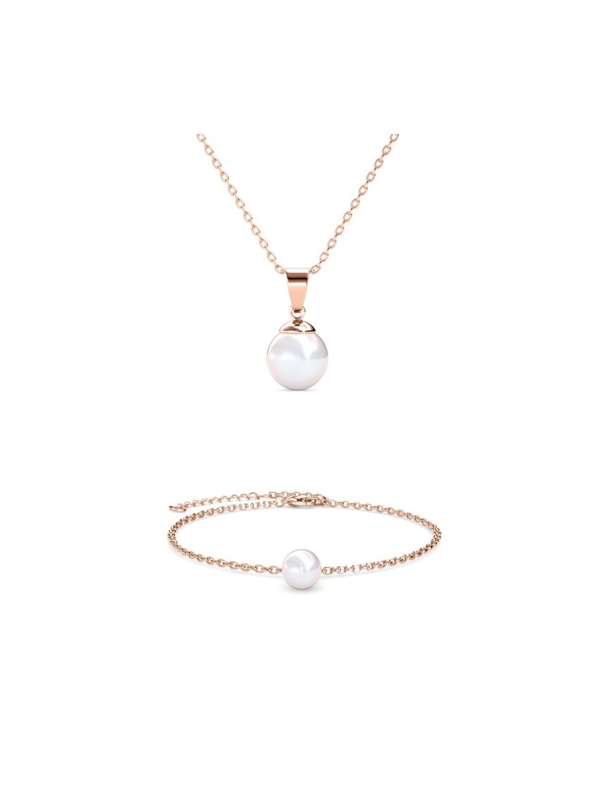Perlenset Roségold Schmuck