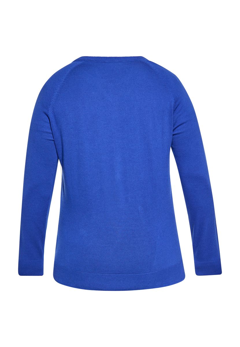 Klassischer Raglan-Strickpullover mit Rundhalsausschnitt