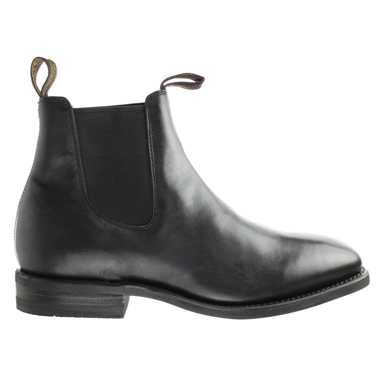 Klassischer schwarzer Chelsea-Stiefel aus Leder