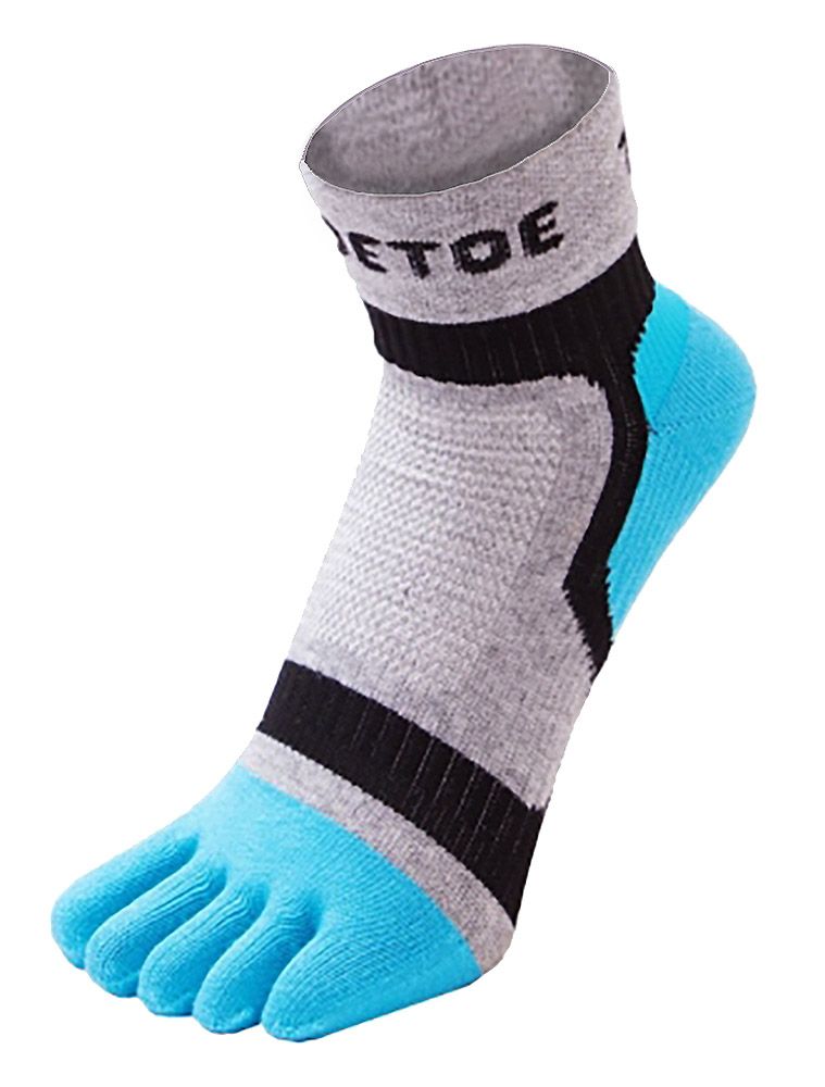 TOETOE - Herren & Damen Atmungsaktive Sportleichte Laufsocken mit niedrigem Schnitt für Zehen - Blau
