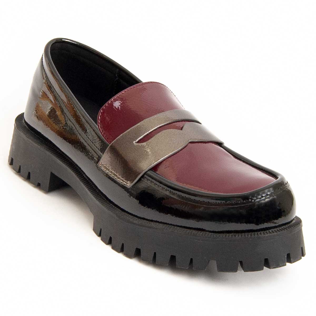 Zweifarbige Plateau Penny Loafer