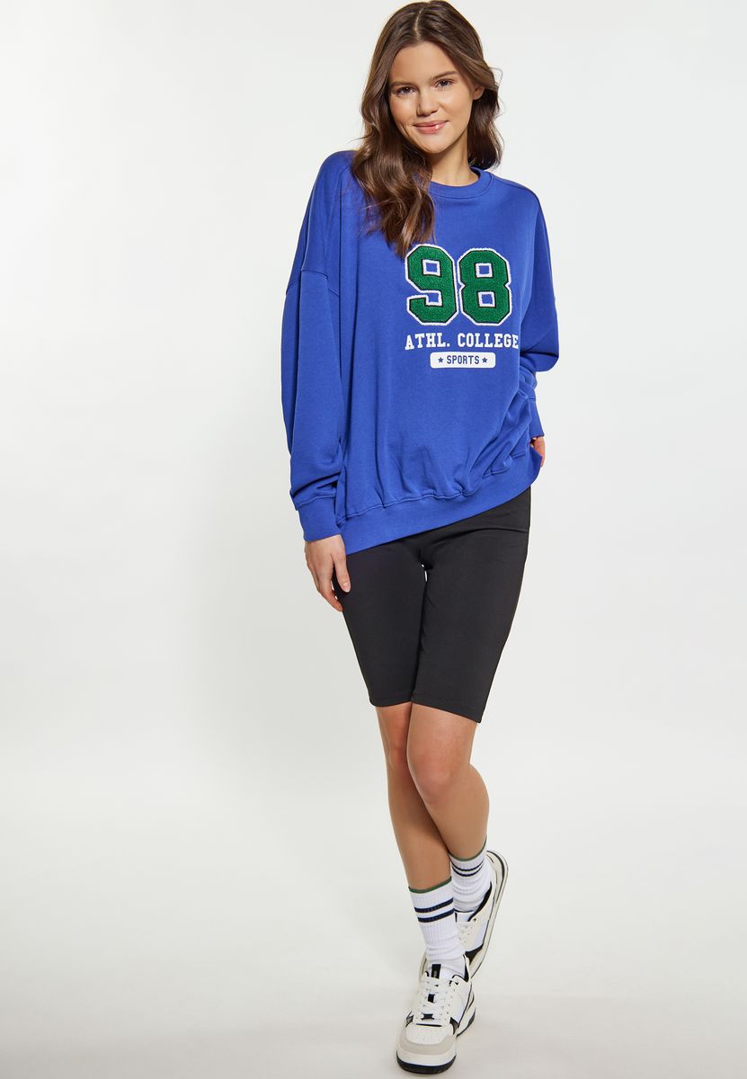 Oversized-Sweatshirt mit Varsity-Grafik