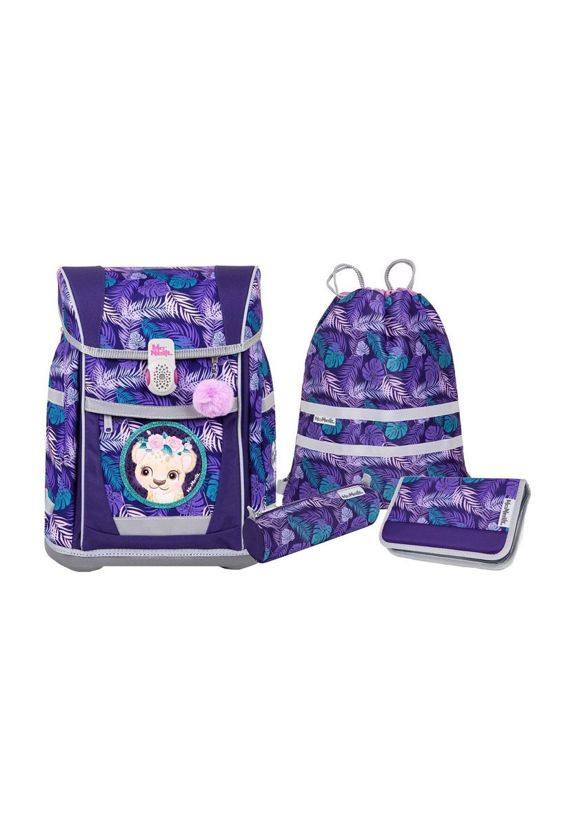 Schulranzen-Set mit tropischem Print