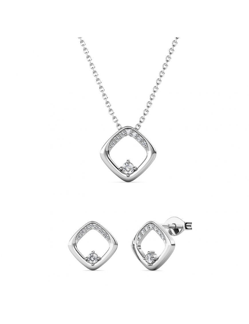 Elegantes geometrisches Kristall-Schmuckset