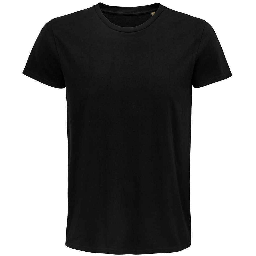 Klassisches, einfarbiges, schwarzes T-Shirt mit Rundhalsausschnitt