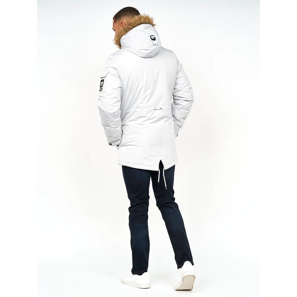 Wattierter Winterparka mit Pelzbesatz