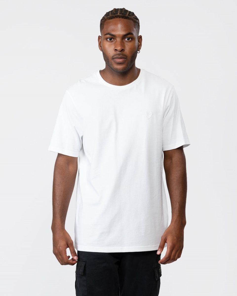 Klassisches einfarbiges Baumwoll-T-Shirt mit Rundhalsausschnitt