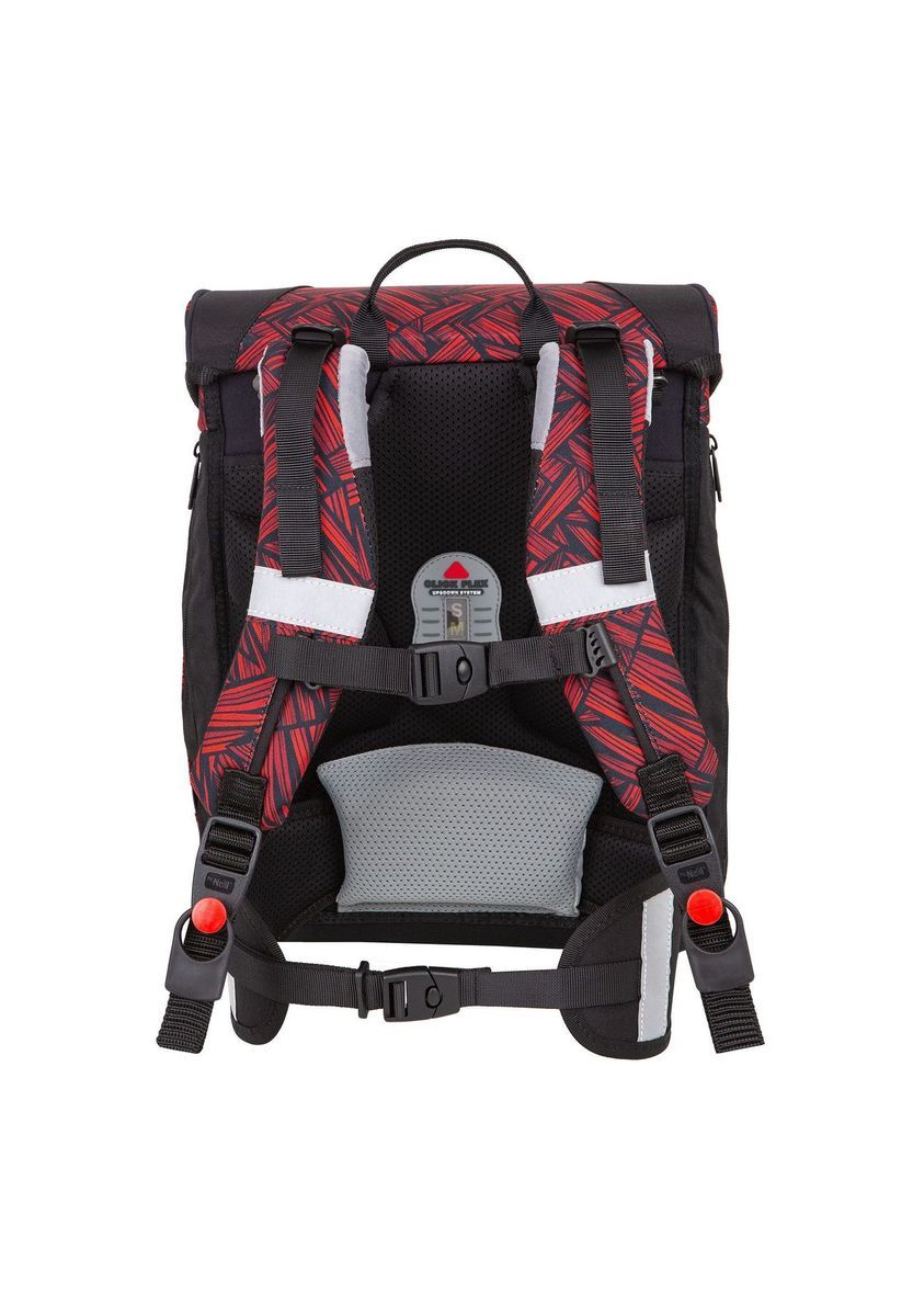 Kinder Schulrucksack-Set mit rotem Muster