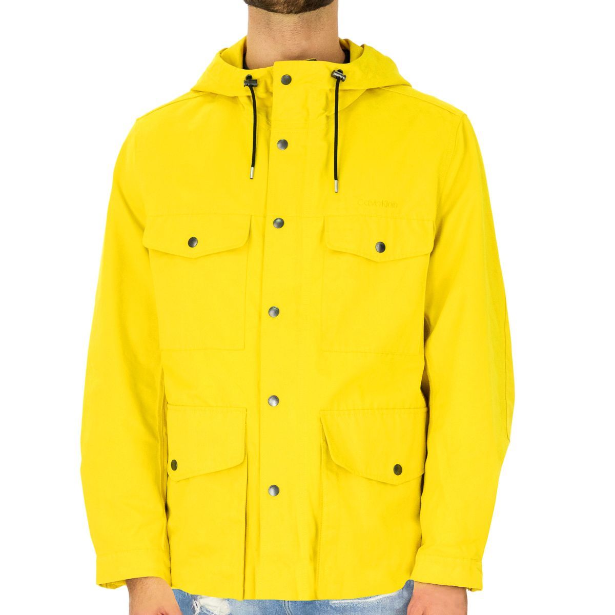 Gelbe Herren Feldjacke mit Kapuze