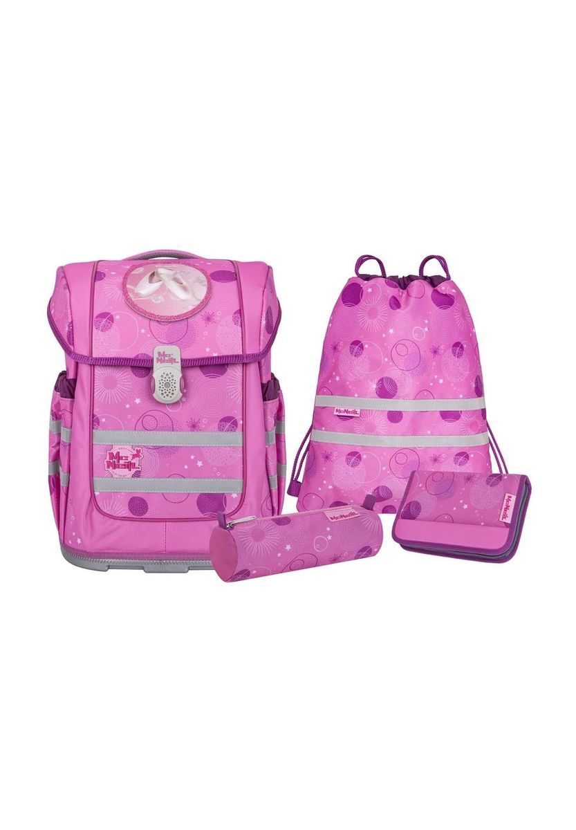 Rosa Schulranzen-Set mit Zubehör