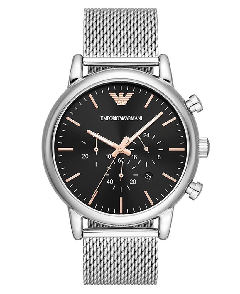 Klassische silberfarbene Chronographenuhr