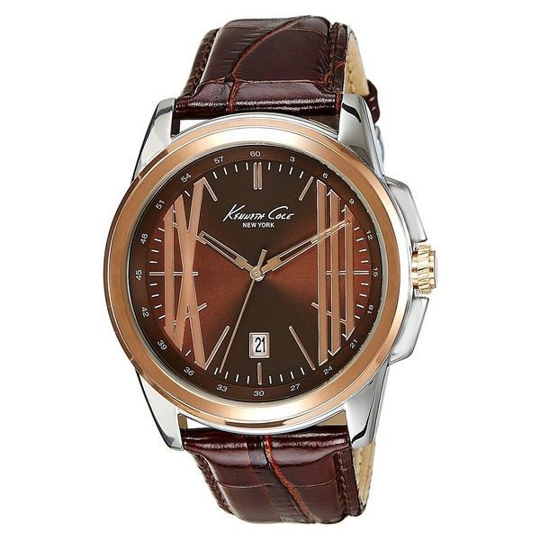 Klassische Armbanduhr mit braunem Lederarmband