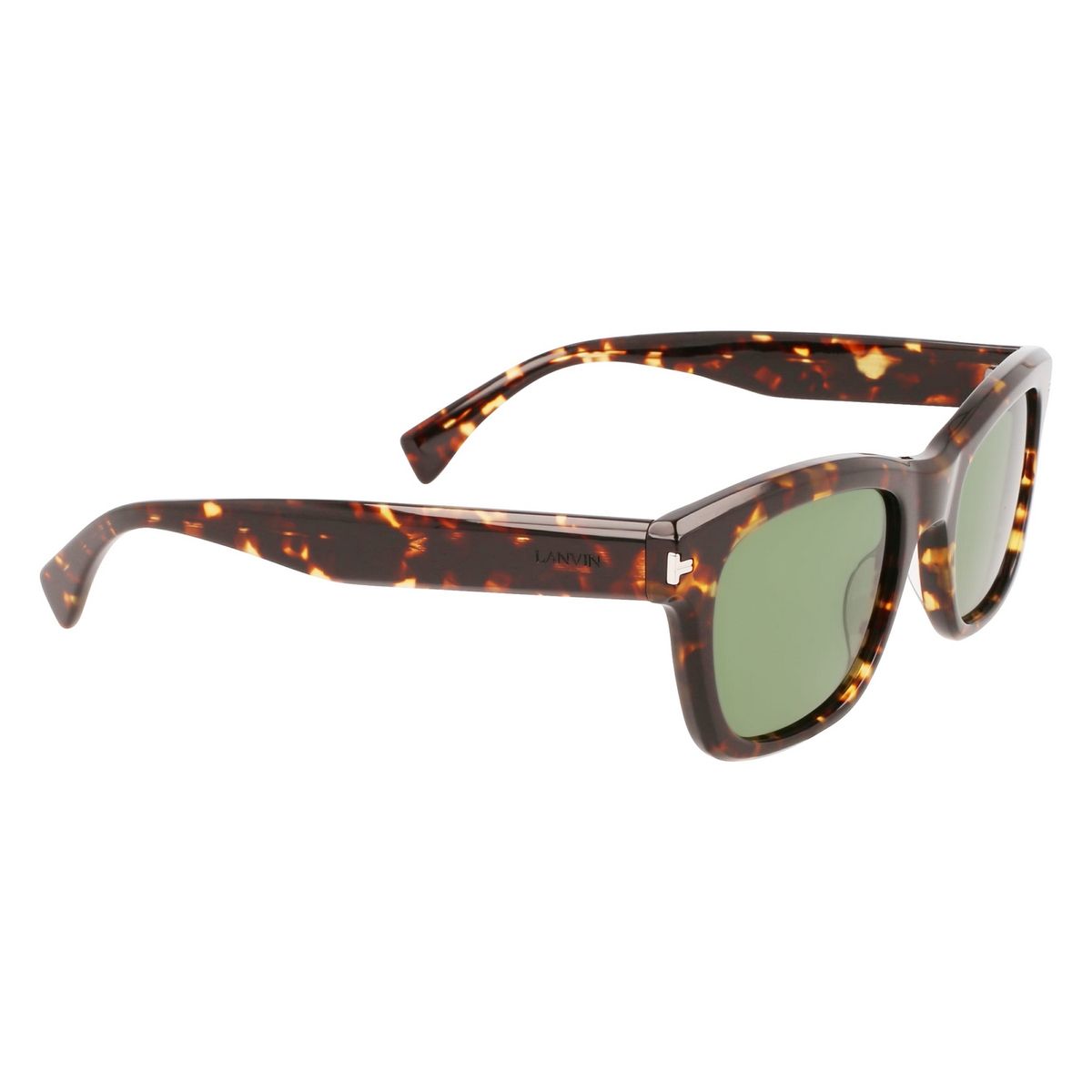 Eckige Acetat-Sonnenbrille mit braunen Gläsern