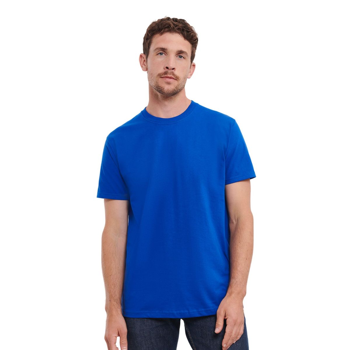 Schweres Baumwoll-T-Shirt mit Rundhalsausschnitt