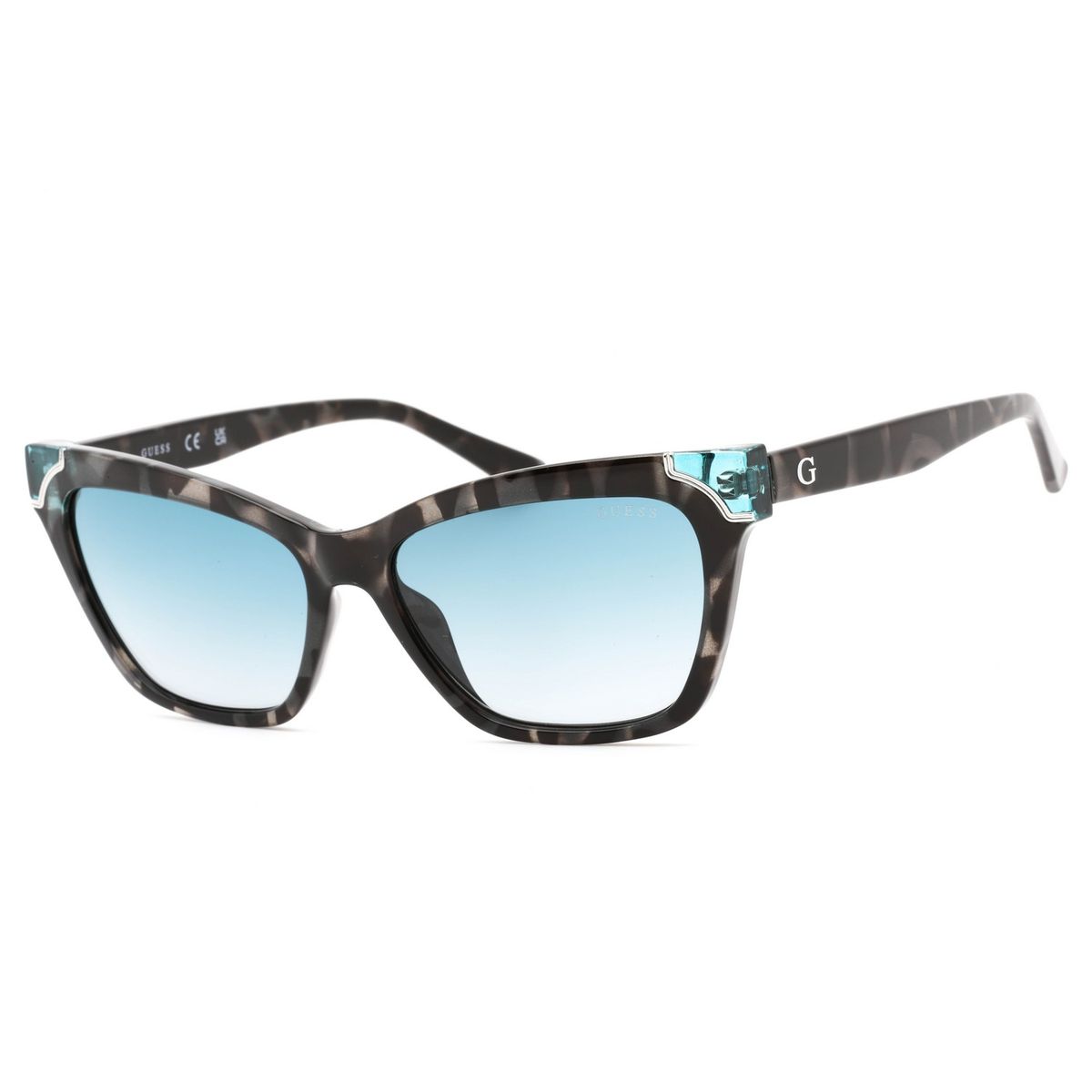 Katzenaugen-Sonnenbrille mit blauem Farbverlauf