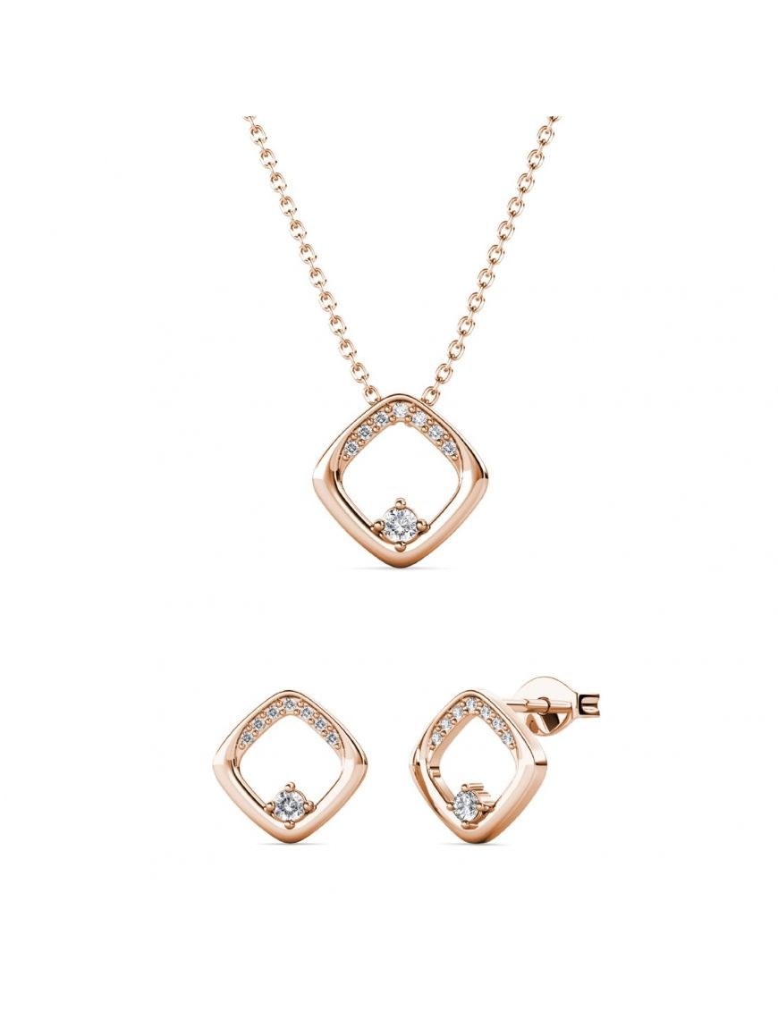 Elegantes geometrisches Kristall-Schmuckset