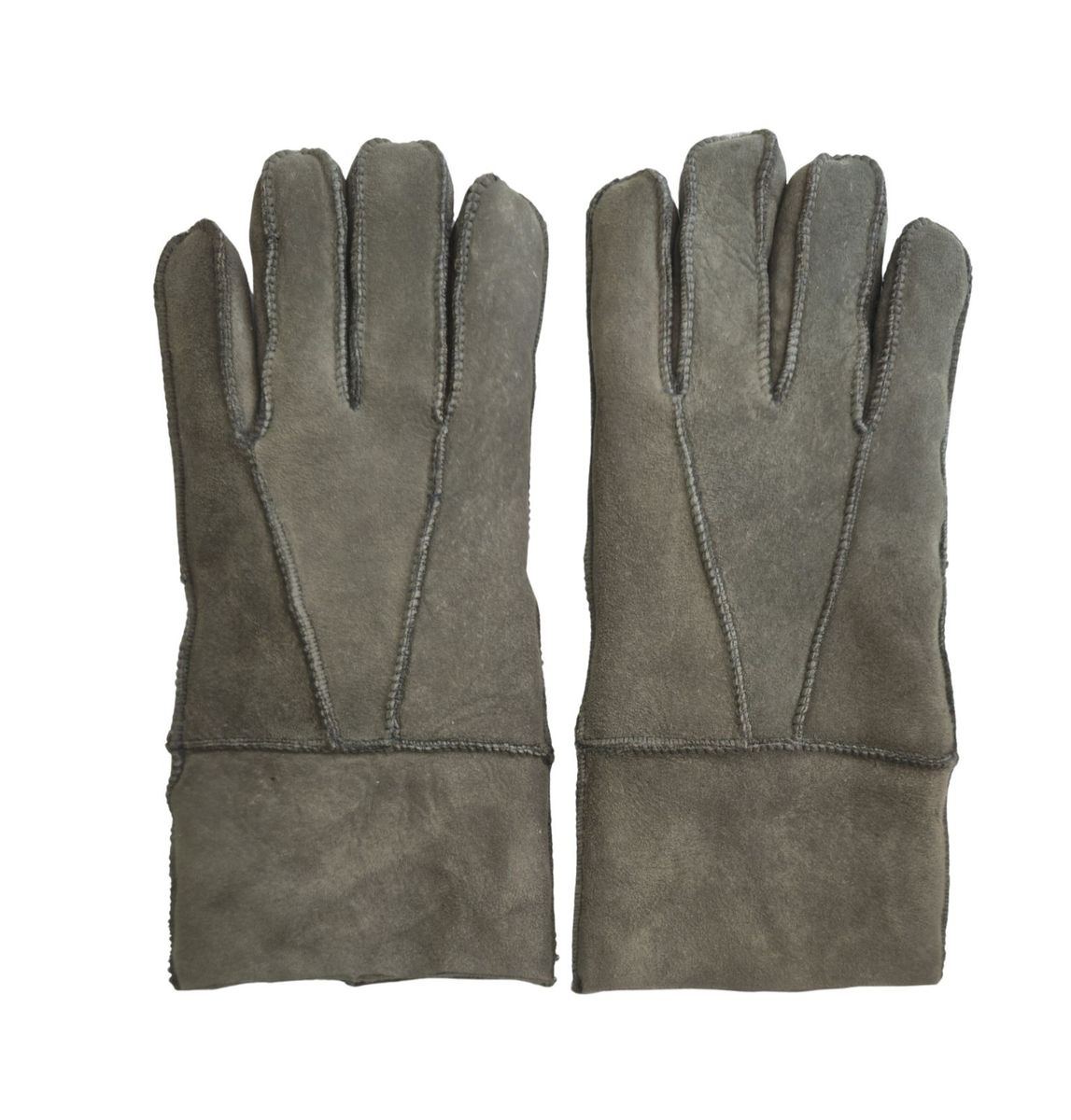 Schaffell-Wildlederhandschuhe mit Rollbündchen
