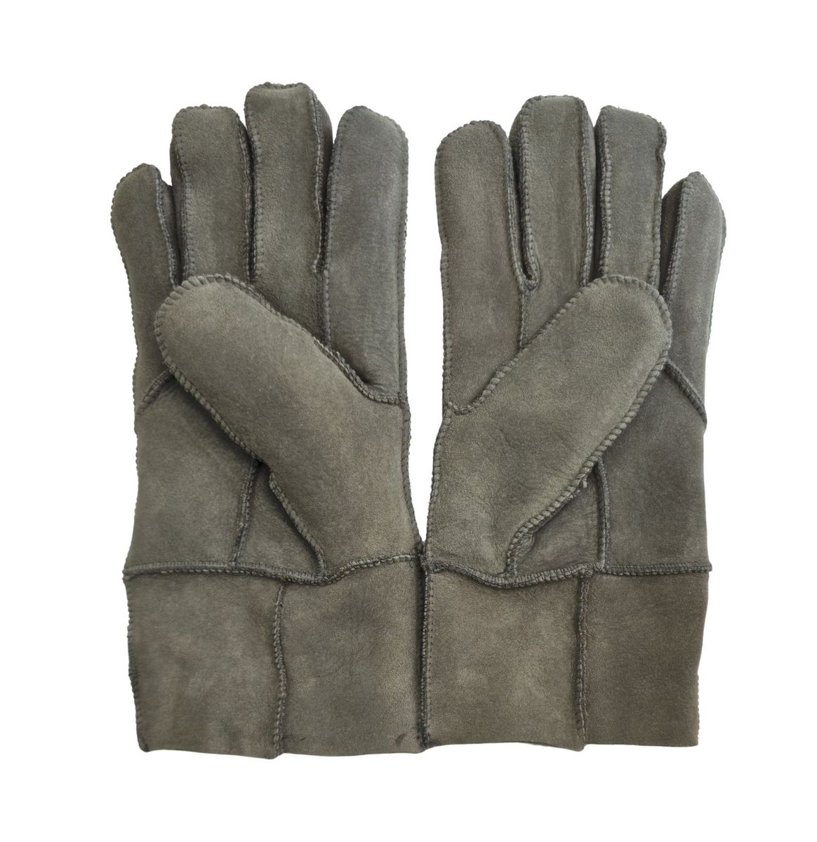 Schaffell-Wildlederhandschuhe mit Rollbündchen