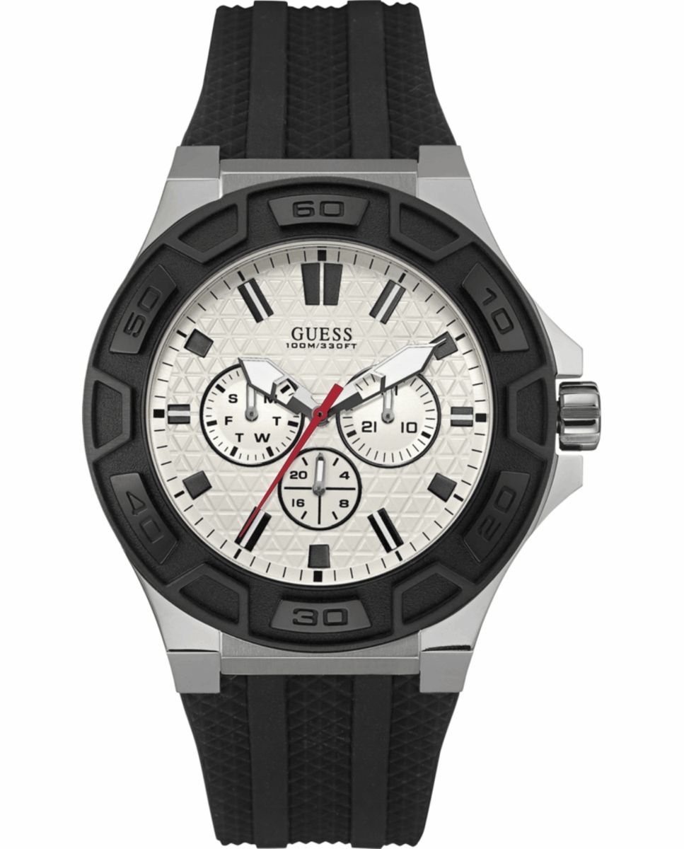 Herrenuhr Silberfarben mit schwarzem Band