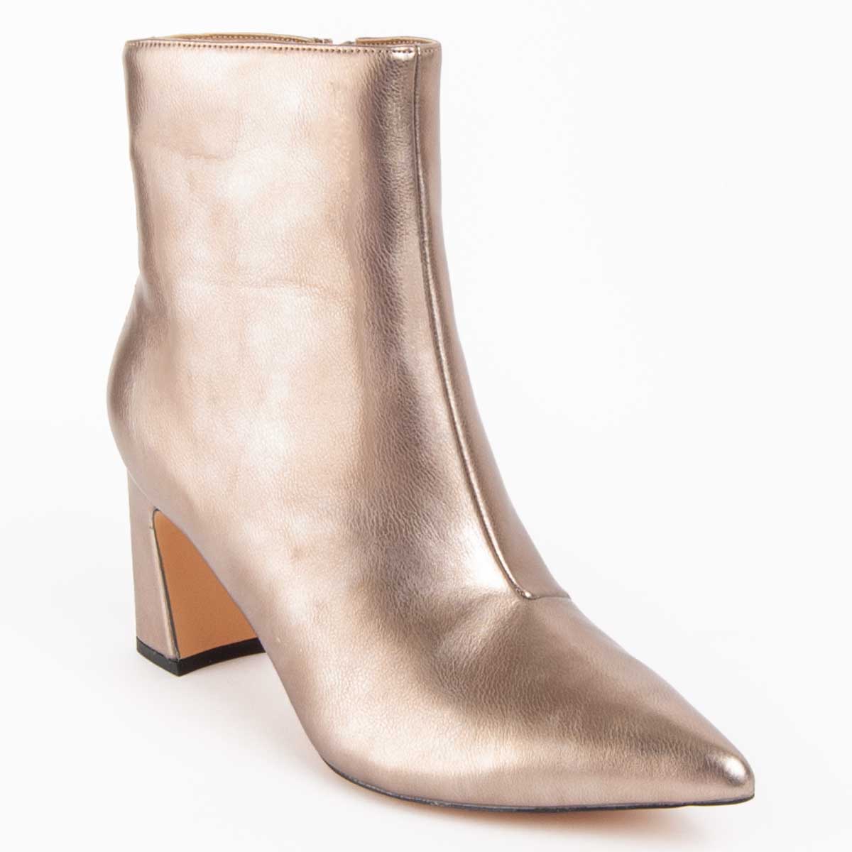 Metallische Stiefeletten mit spitzer Kappe