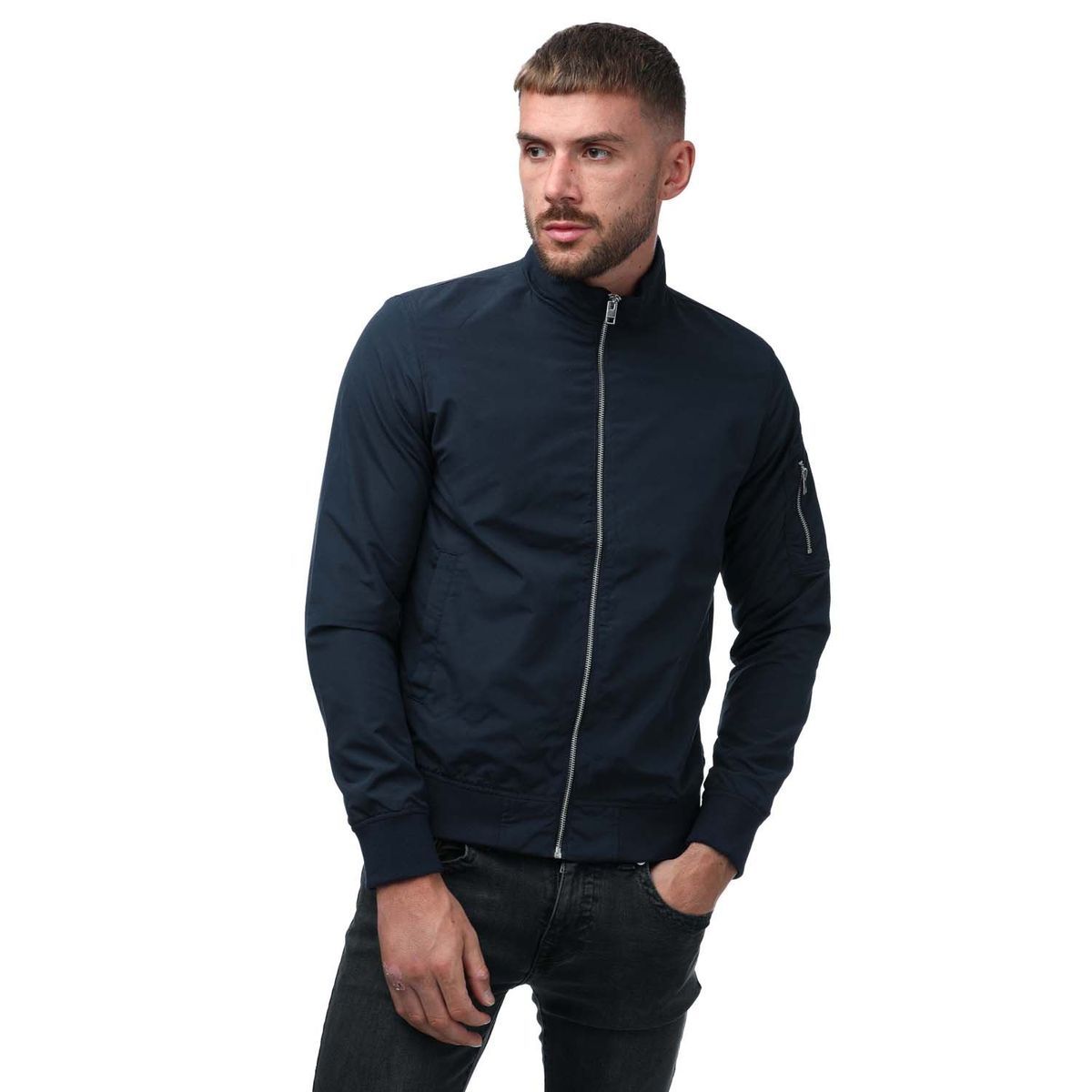 Herren Harrington Jacke mit Ärmeltasche