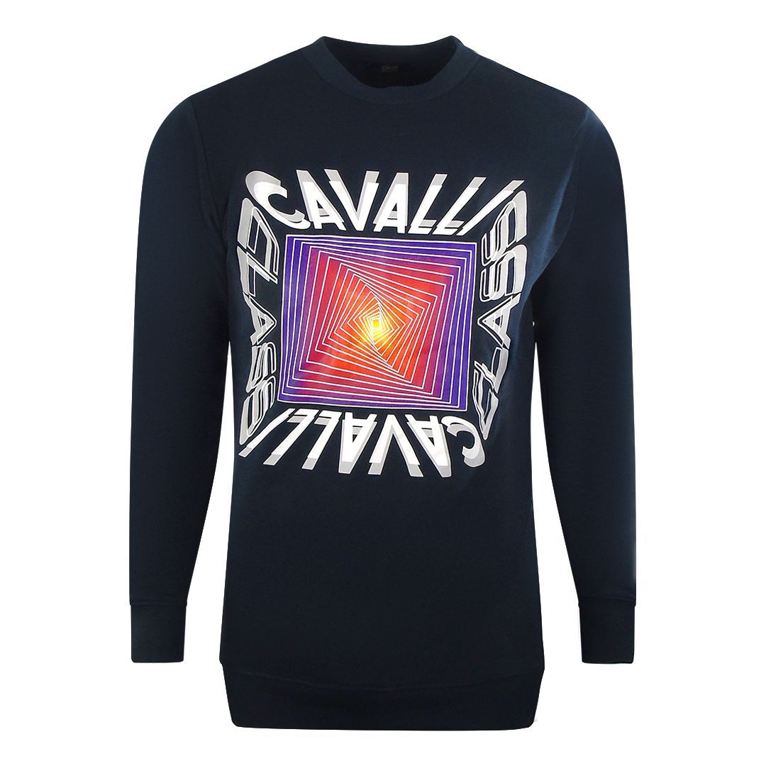 Cavalli Class Asymmetrisches Grafik-Sweatshirt