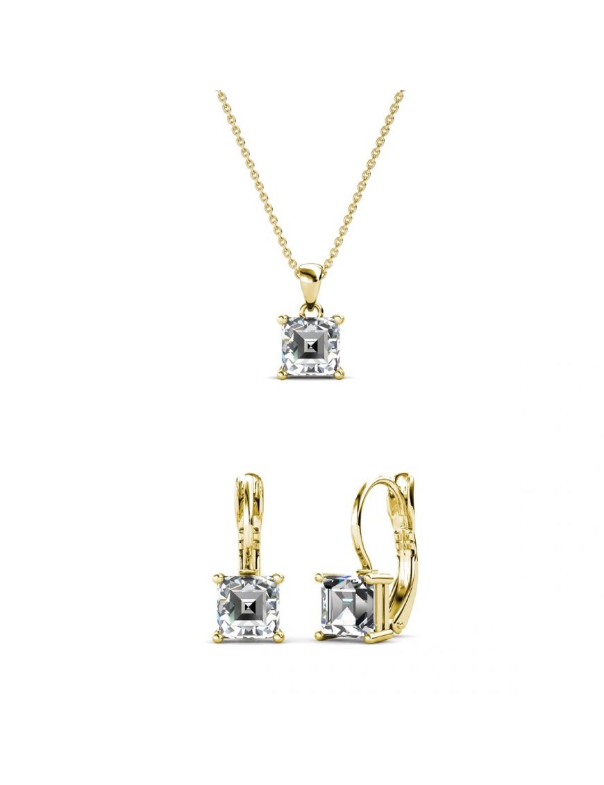 Elegantes quadratisches Kristall-Schmuckset