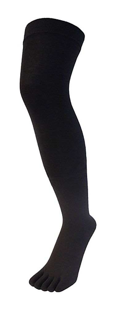 TOETOE - Herren- und Damen-Essential Feuchtigkeitsableitende Baumwoll-Socken über dem Knie - Schwarz