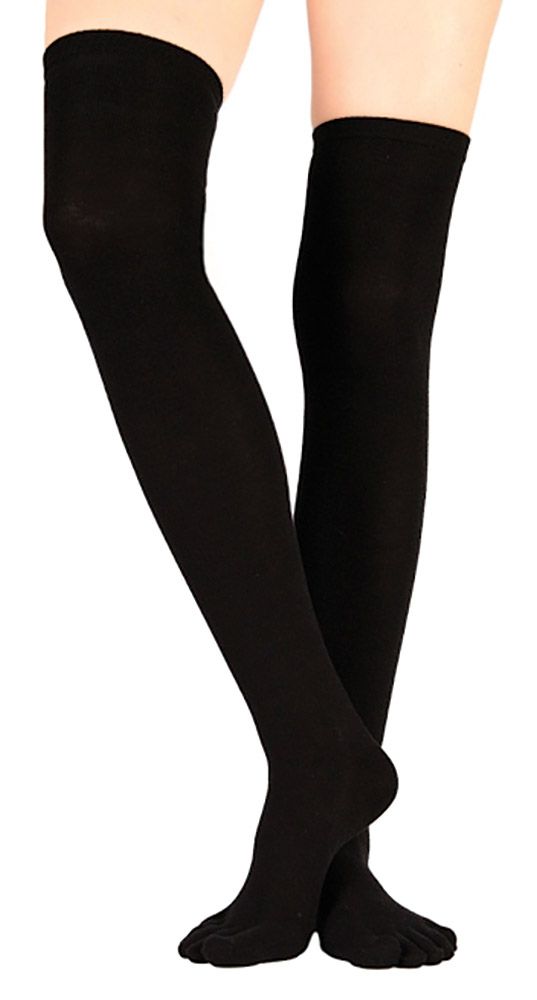 Klassische Overknee-Zehensocken aus Baumwolle