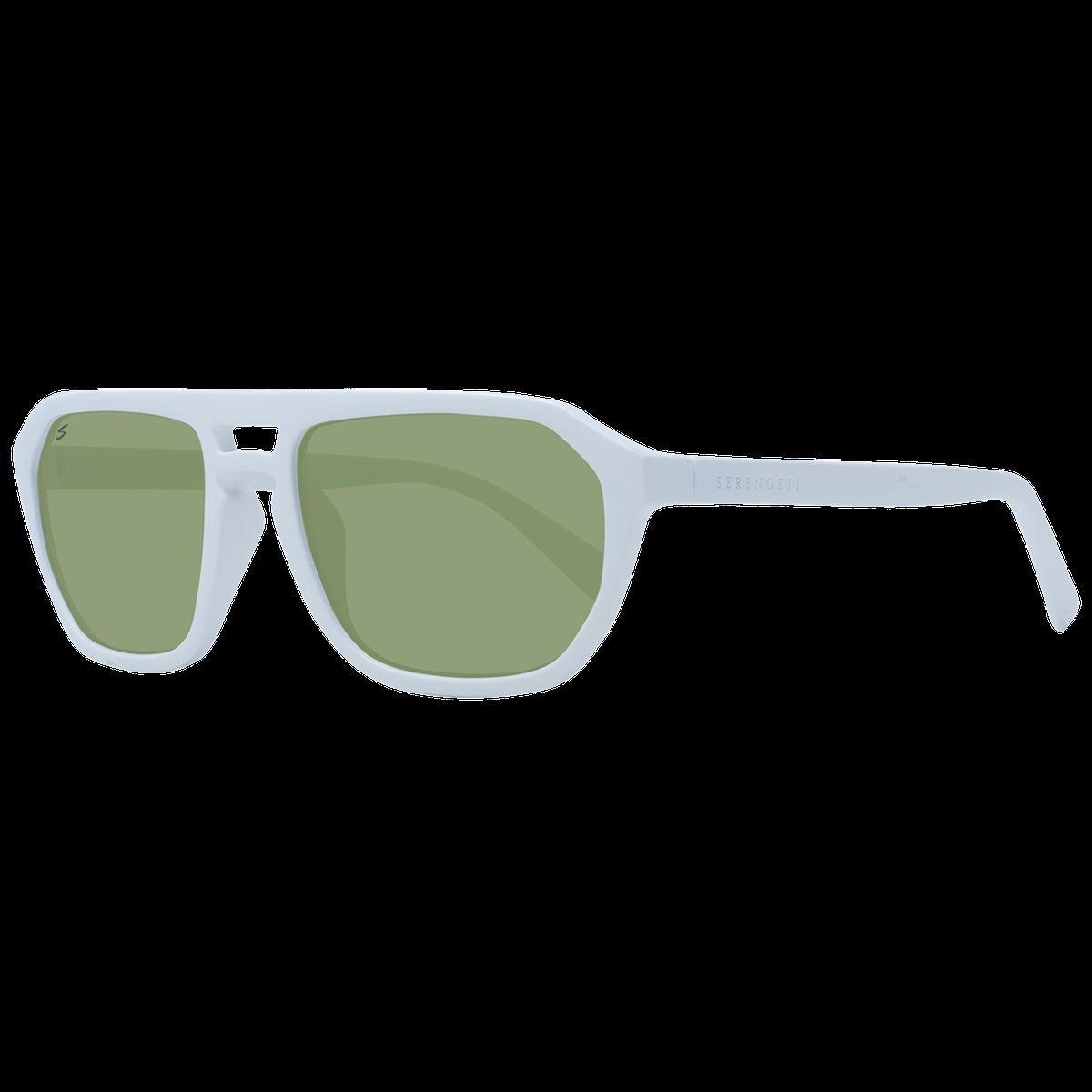 Quadratische Pilotenbrille mit grünen Gläsern