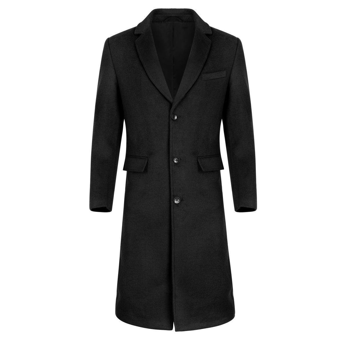 Herren Slim Fit Woll-Übermantel