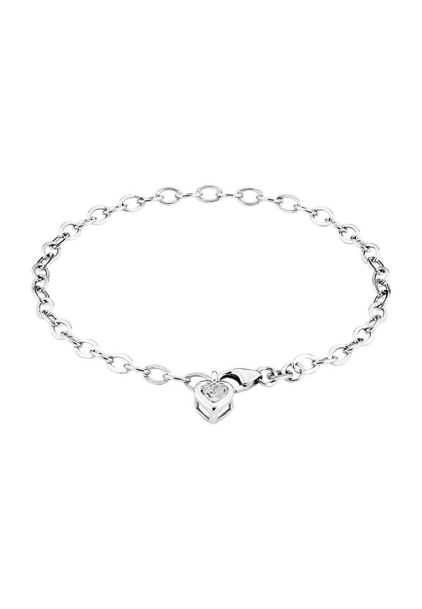 amor Damen Armband mit Herz-Anhänger, 925er Silber, silber