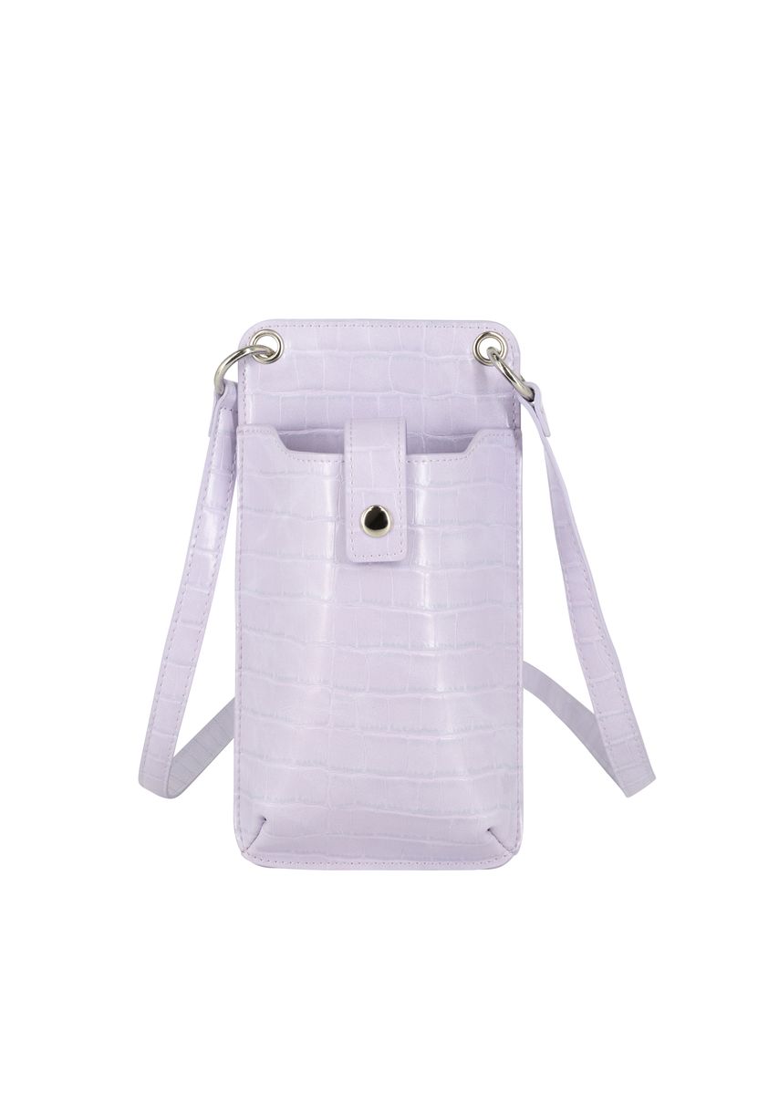 Handytasche mit Kroko-Prägung