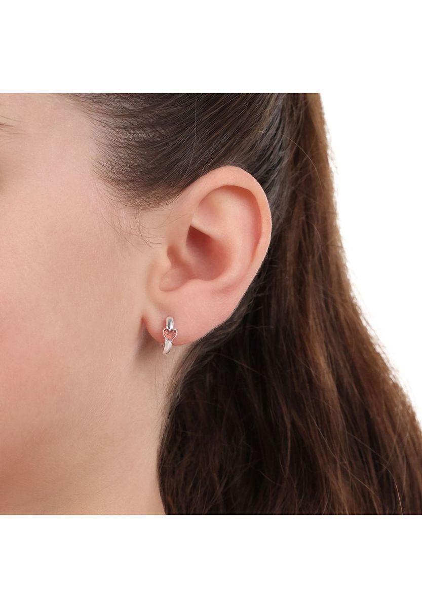 Funkelnde Herz Silber Creolen