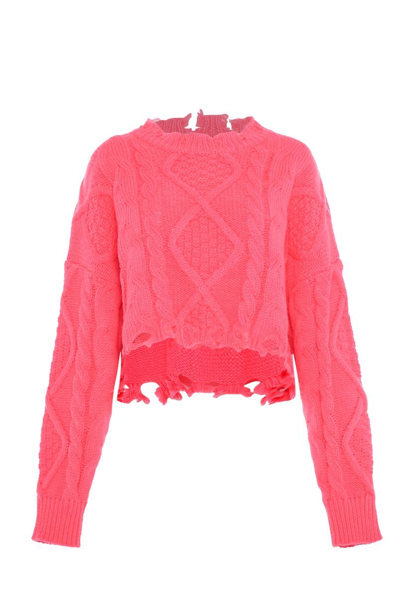 Mymo Strickpullover Damen koralle