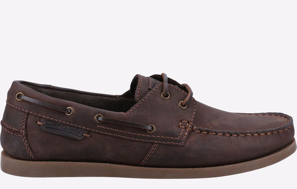 Cotswold Waterlane Leder Damen Braune Bootsschuhe
