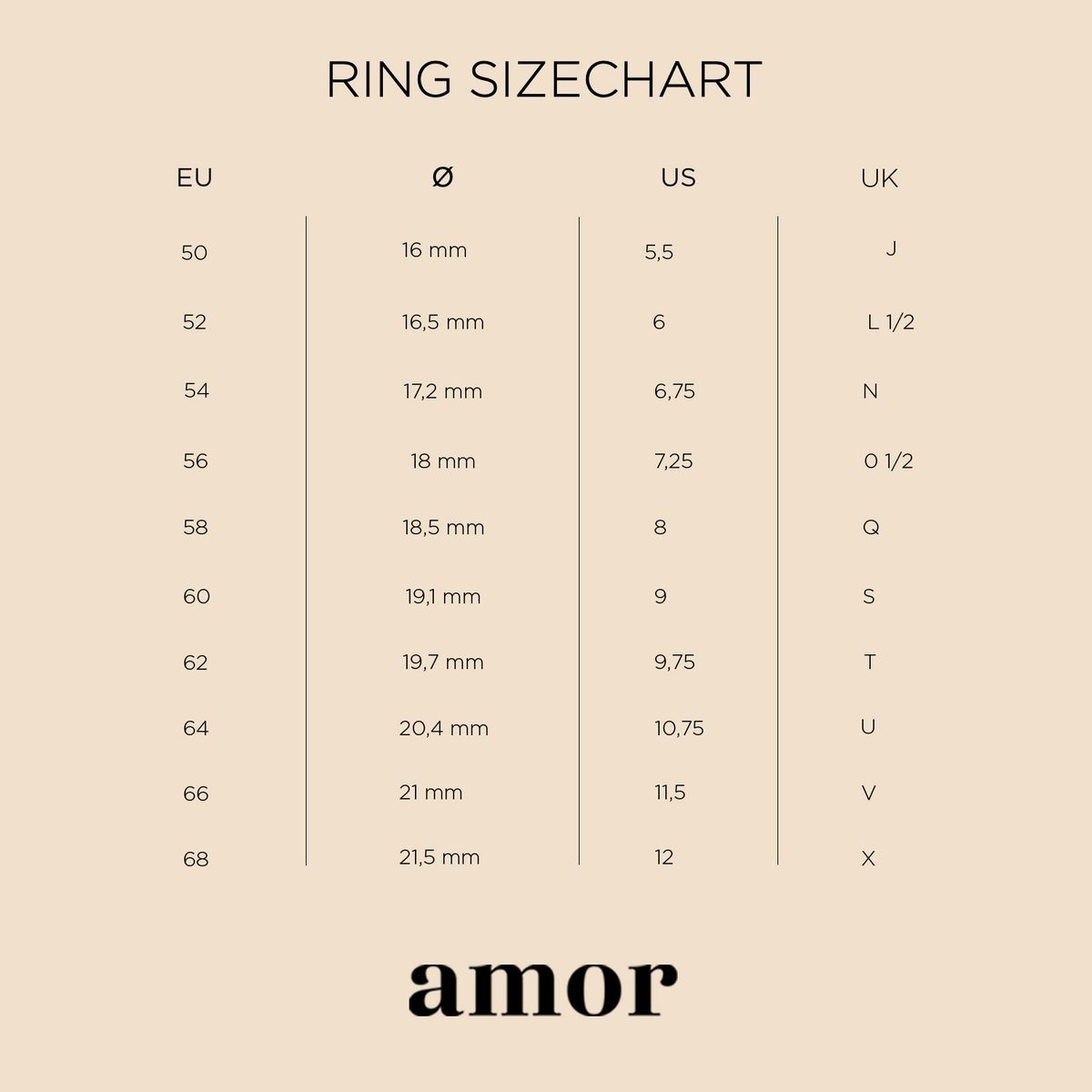 amor Ring für Damen, Edelstahl, Zirkonia synth., Beige, 52