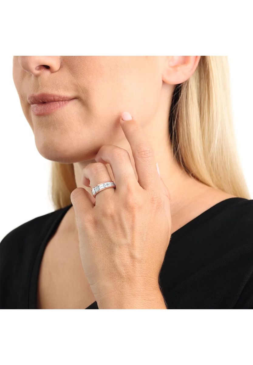 amor Ring für Damen, Edelstahl, Zirkonia synth., Beige, 52