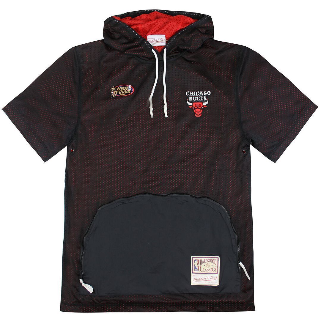 Chicago Bulls Mesh Kurzarm-Kapuzenpullover