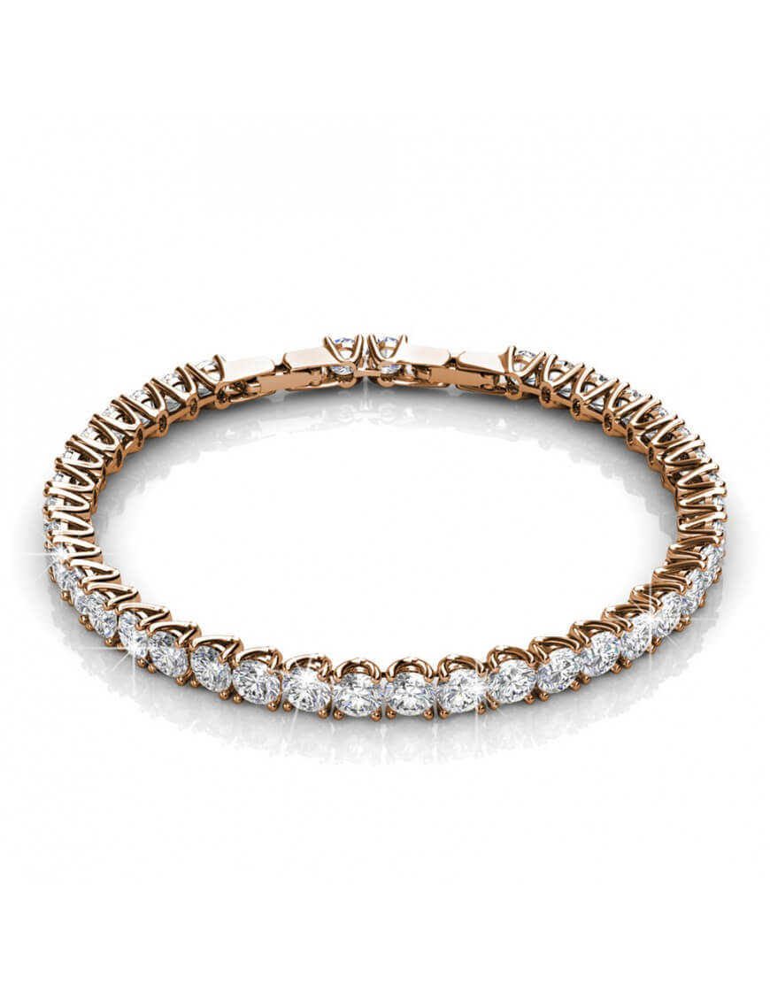 Kristall Tennisarmband in Roségold