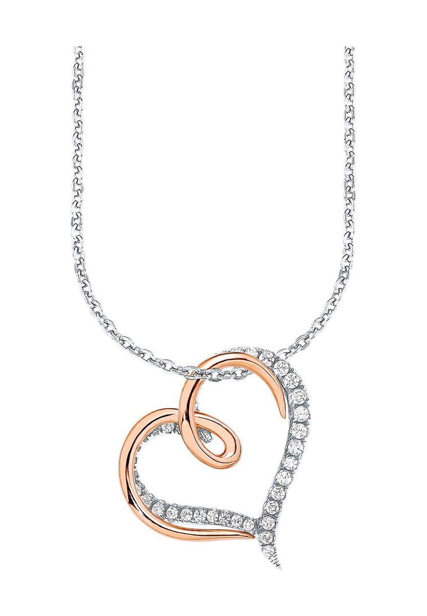 amor Damen Kette mit Anhänger "9188390", 925er Silber, BICOLOR