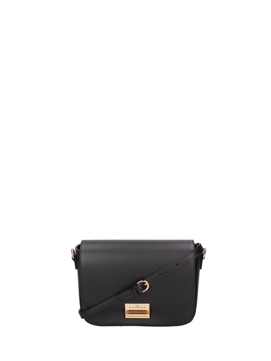 Elegante schwarze Leder Umhängetasche