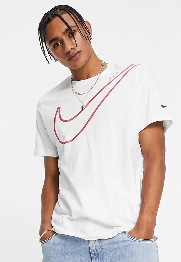 Herren Weißes T-Shirt mit großem Logo
