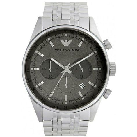 Herren Chronograph Uhr Edelstahl Silberton