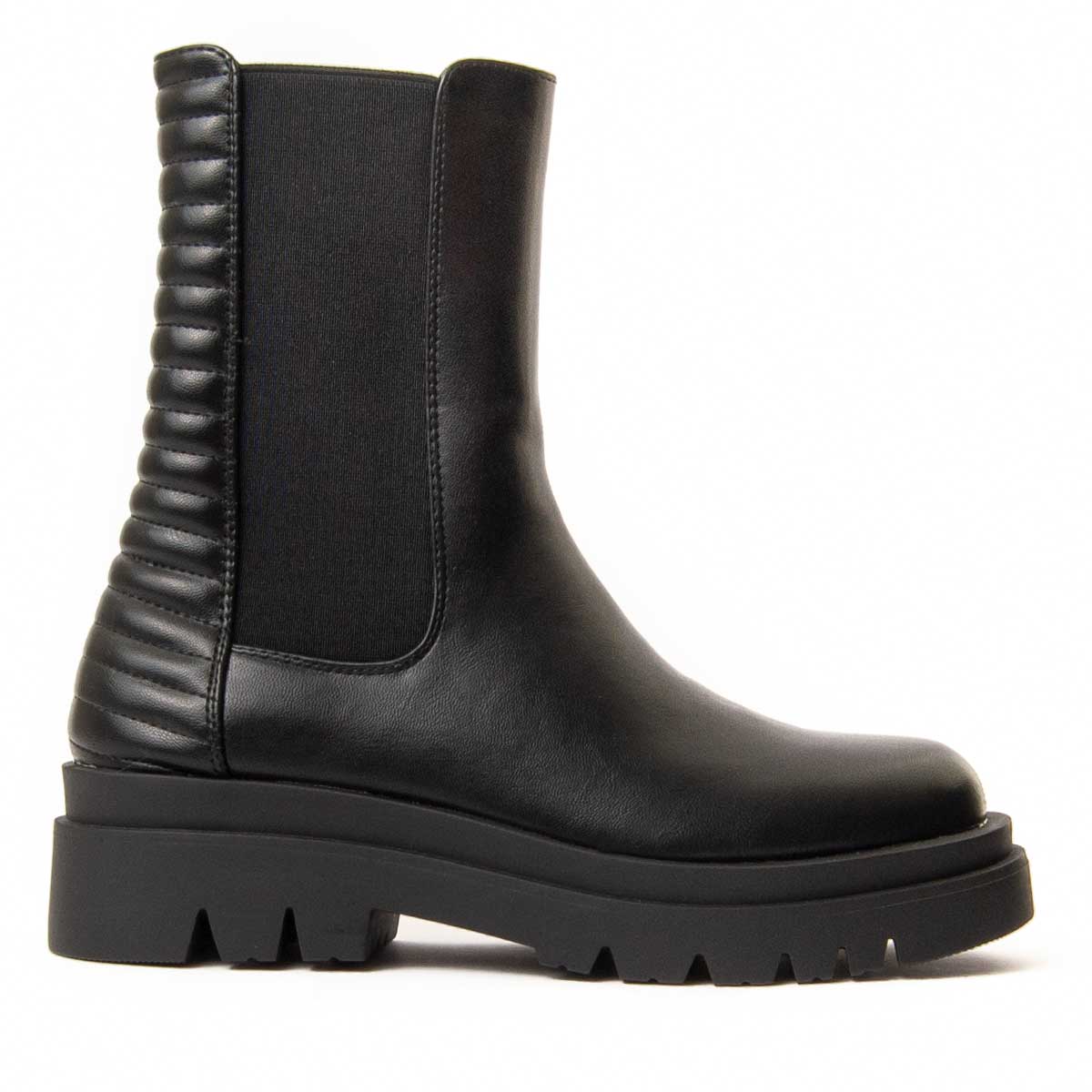 Schwarze Plateau Chelsea Stiefeletten