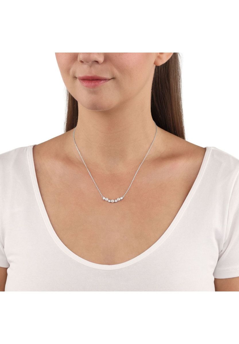 amor Damen Kette mit Anhänger, 925er Silber Süßwasser-Zuchtperlen, silber