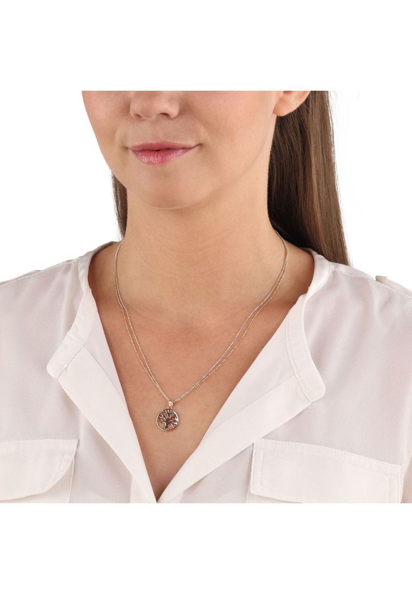 amor Damen Kette mit Anhänger "9268788", 925er Sterling Silber, bicolor