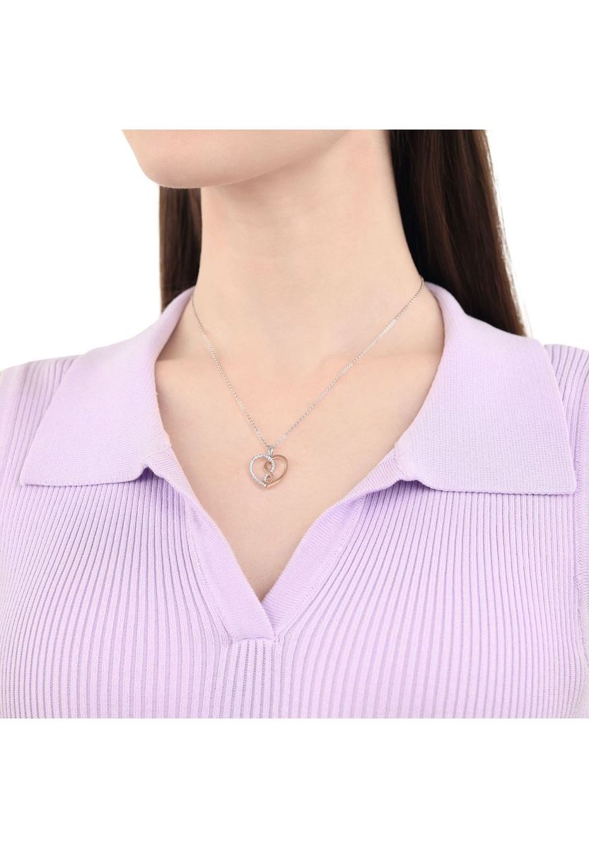 amor Damen Kette mit Anhänger, 925er Silber, BICOLOR