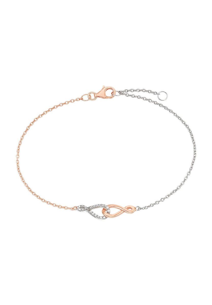 amor Damen Armband, 925er Silber, bicolor